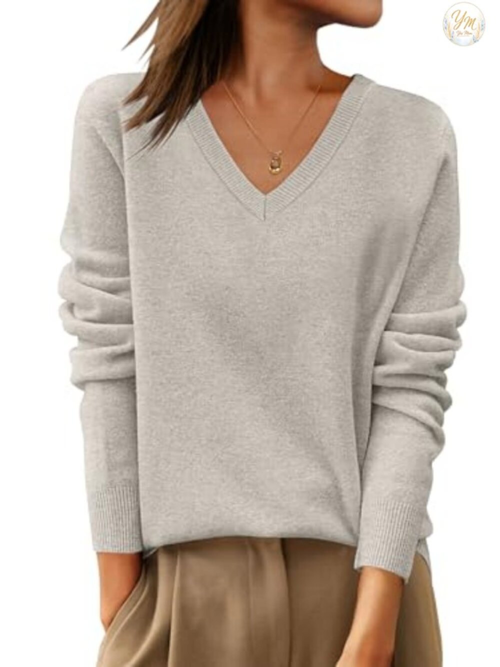 100% Wool V-Neck Pullover Sweater, Long Sleeve, Business Casual